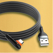 LDNIO Кабель питания USB-MICRO 2.4A (LS562 MICRO 2метр) кабель питания  с углом 90 градусов